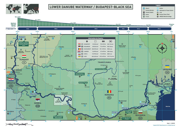 Lower Danube river cruise map Budapest - Black Sea waterway
River Cruise Maps ©